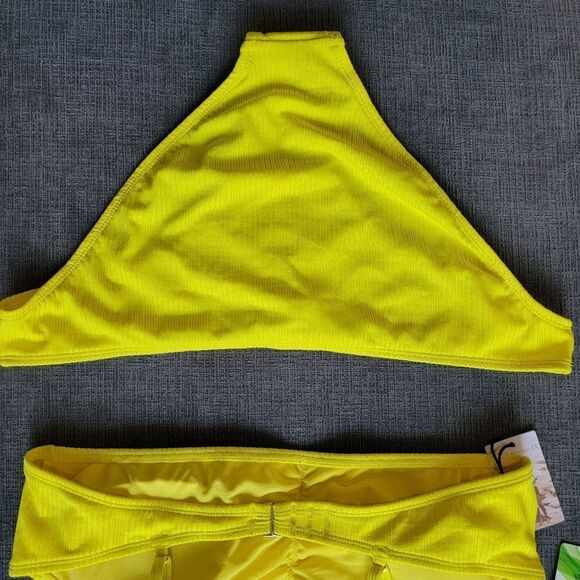 Sincerely Jules neon Yellow Pretty two piece ribbed bikini set in sz Xla… - Picture 6 of 16